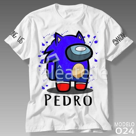 Camiseta Among Us Sonic Jogo Game Infantil Personalizada
