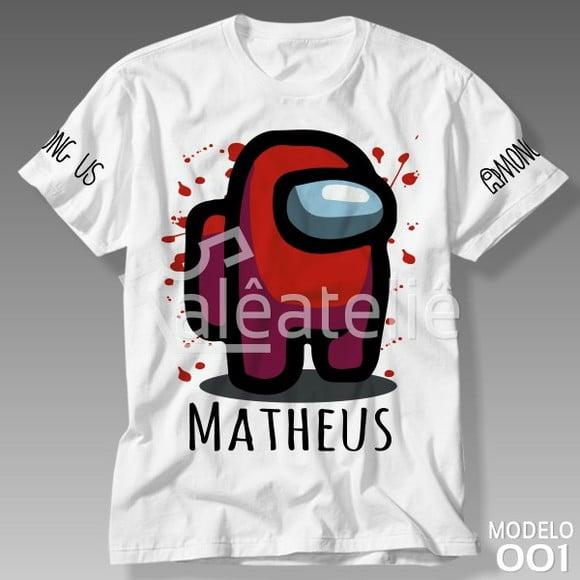Camiseta Among Us Vermelho Jogo Game Infantil Personalizada