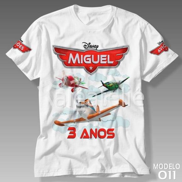 Camiseta Aviões Disney Festa Infantil Personalizada