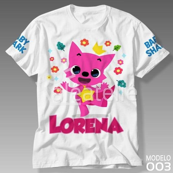Camiseta Baby Shark Infantil e Adulto Personalizada