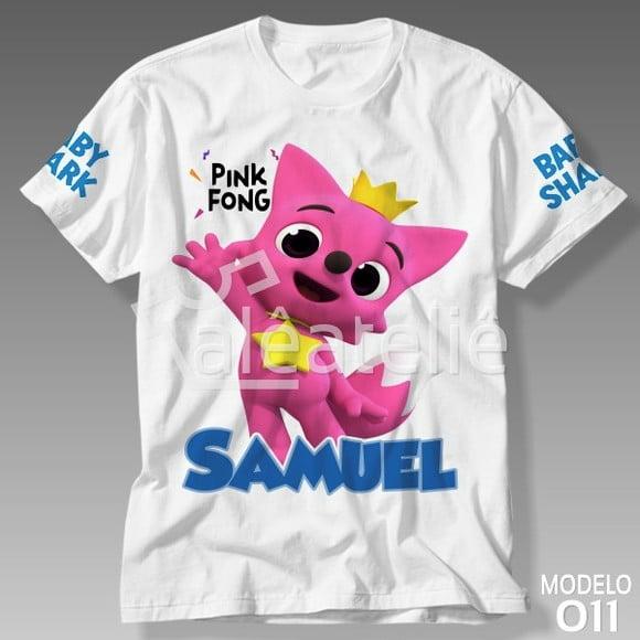 Camiseta Baby Shark Pinkfong Bebê Tubarão Personalizada