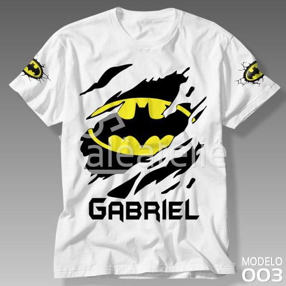 Camiseta Batman Simbolo Festa Infantil Adulto Personalizada