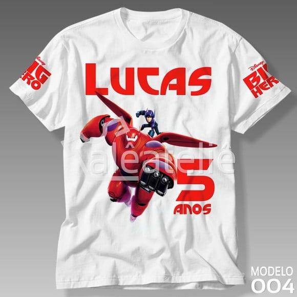 Camiseta Big Hero 6 Hiro Baymax Festa Personalizada