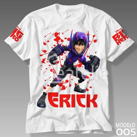 Camiseta Big Hero 6 Hiro Infantil Adulto Festa Personalizada