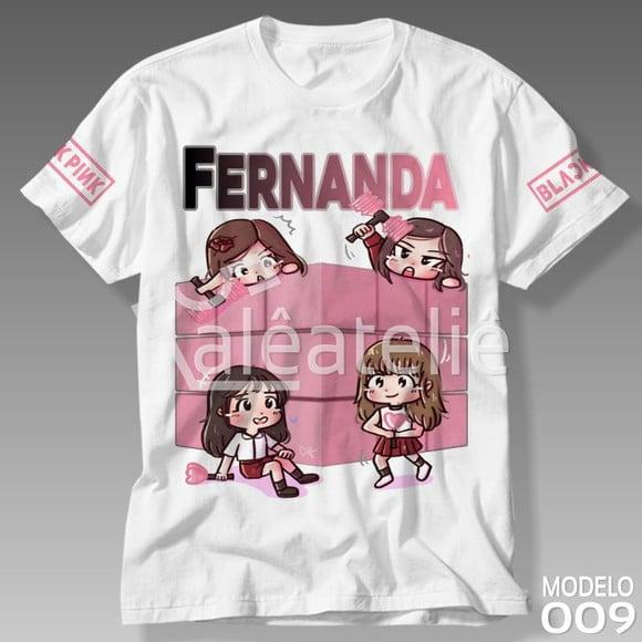 Camiseta Black Pink Cute Infantil Adulto Personalizada