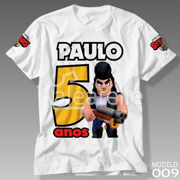 Camiseta Brawl Stars Bull Personalizada Menino Infantil