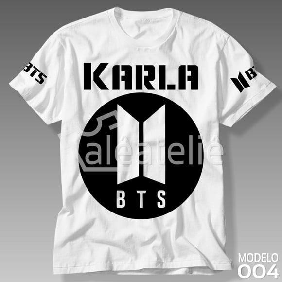 Camiseta Bts Kpop Bangtan Boys Bias Logo Army com Nome