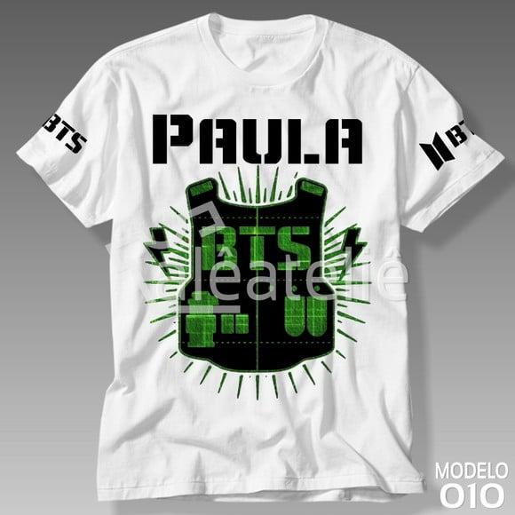 Camiseta Bts Kpop Bangtan Boys Bias Logo Army com Nome