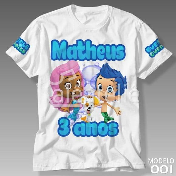 Camiseta Bubble Guppies Festa Infantil Personalizada