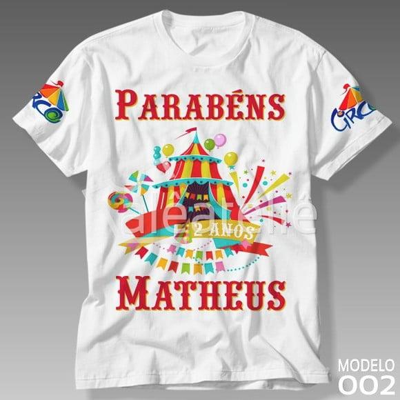 Camiseta Camisa Blusa Circo Personalizada Festa Aniversário