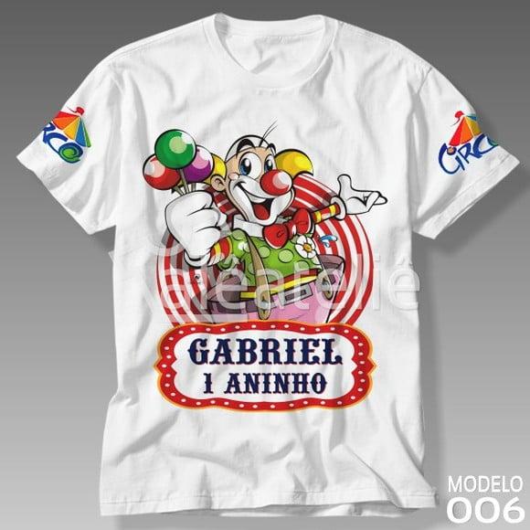 Camiseta Camisa Circo Palhaço Infantil Festa Personalizada
