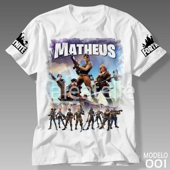 Camiseta Camisa Fortnite Battle Royale Personalizada Nome
