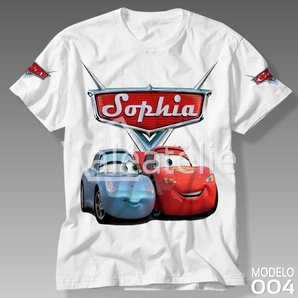 Camiseta Carros Disney McQueen Sally Blusa Personalizada