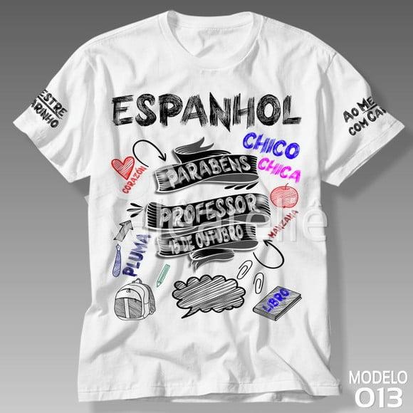 Camiseta Dia dos Professores Espanhol Personalizada