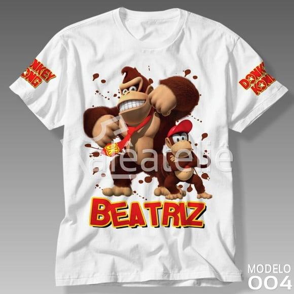 Camiseta Donkey Kong Diddy Kong Camisa Infantil Adulto