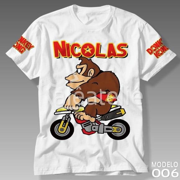 Camiseta Donkey Kong Moto Infantil Adulto Personalizada
