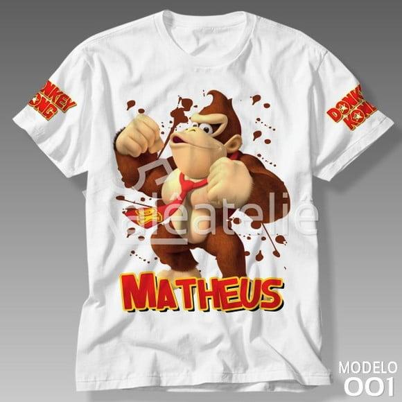 Camiseta Donkey Kong Game Geek Infantil Adulto Personalizada