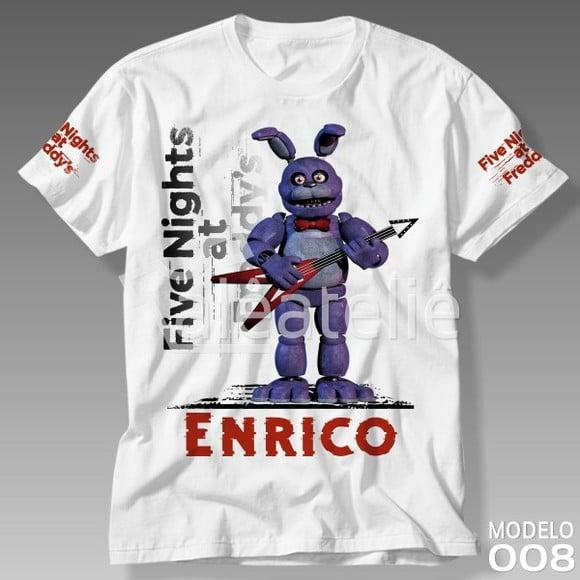 Camiseta Five Nights at Freddy Bonnie Fnaf Infantil Adulto