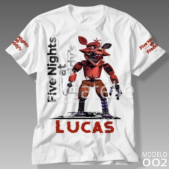 Camiseta Five Nights at Freddy Foxy Fnaf Infantil Adulto