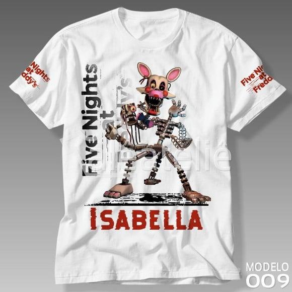 Camiseta Five Nights at Freddy Mangle Fnaf Infantil Adulto