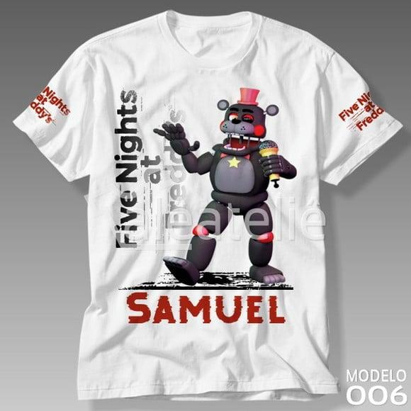 Camiseta Five Nights at Freddy Lefty Fnaf Infantil Adulto