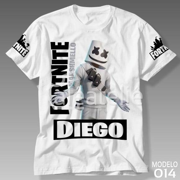 Camiseta Fortnite DJ Marshmello Battle Royale Personalizada