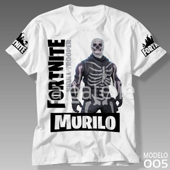Camiseta Fortnite Skull Trooper Battle Royale Personalizada