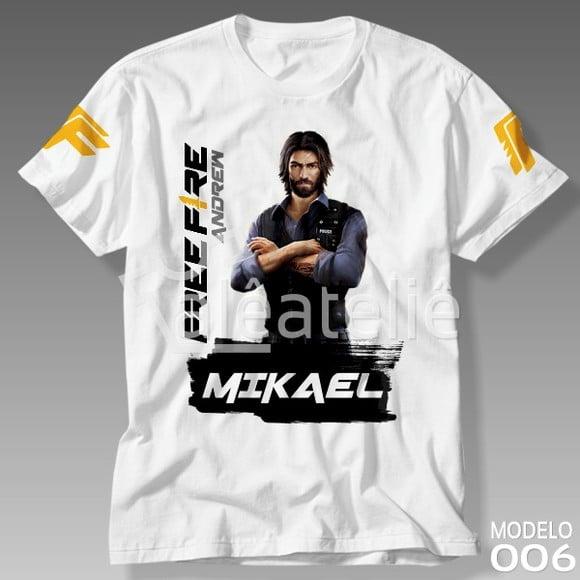 Camiseta Free Fire Andrew Personalizada Infantil Adulto