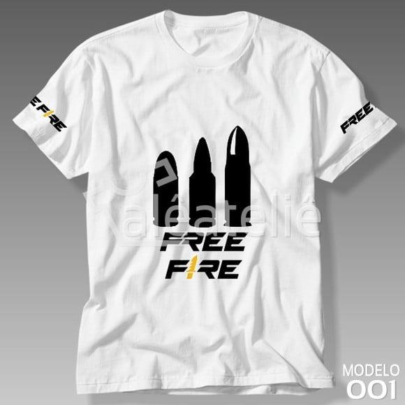 Camiseta Free Fire Balas Infantil Adulto