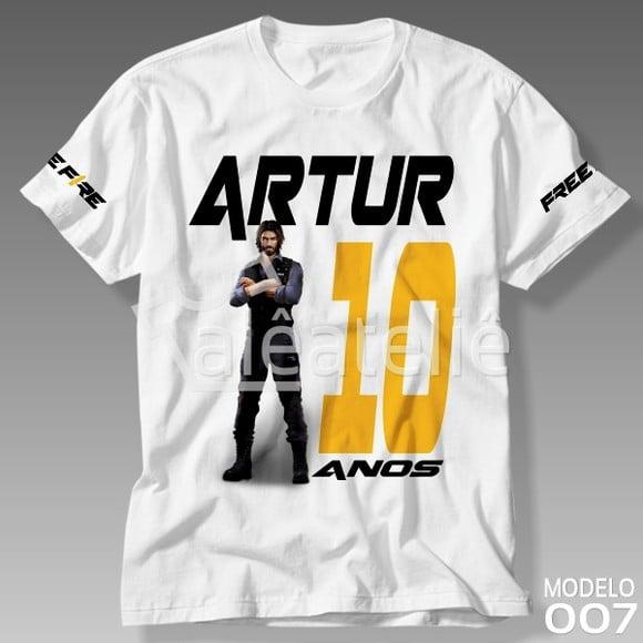 Camiseta Free Fire Personalizada Andrew Infantil Adulto