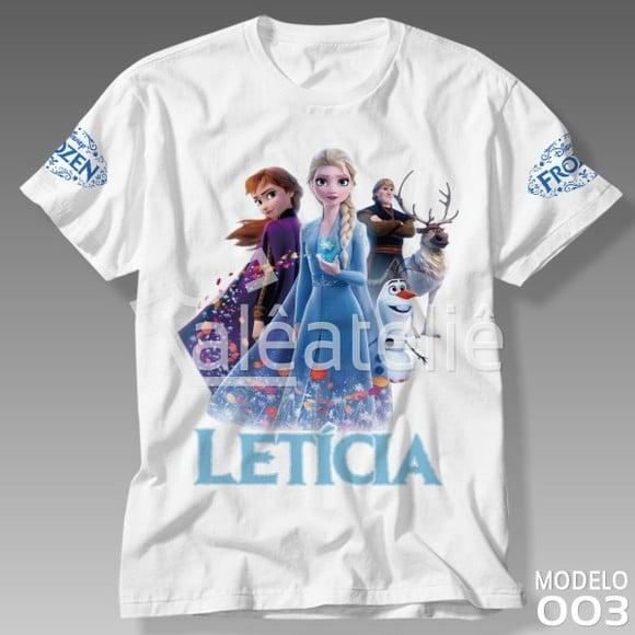 Camiseta Frozen Infantil Adulto Personalizada