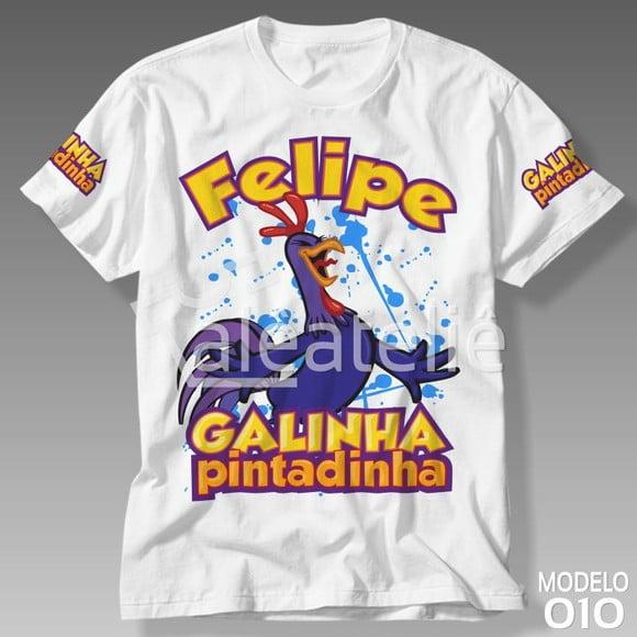 Camiseta Galinha Pintadinha Galo Carijó Pitinho Amarelinho