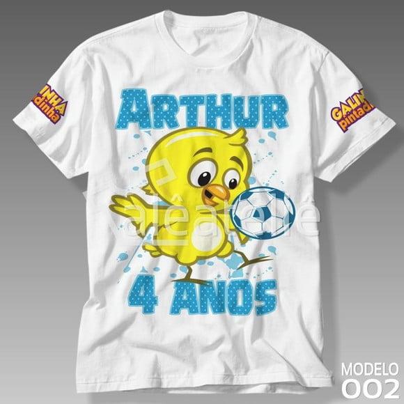 Camiseta Galinha Pintadinha Galo Carijó Pitinho Amarelinho