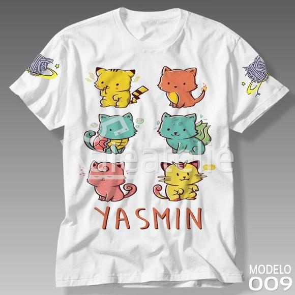 Camiseta Gato Galáctico Gatinhos Personalizada com Nome