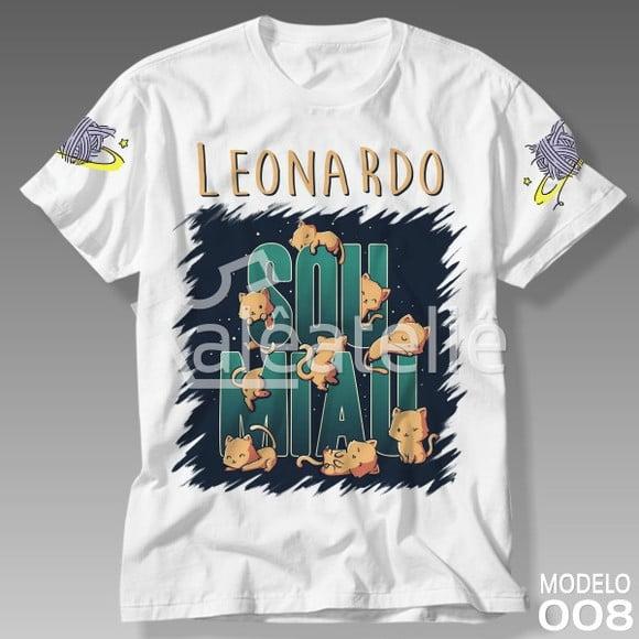 Camiseta Gato Galáctico Sou Miau Personalizada com Nome
