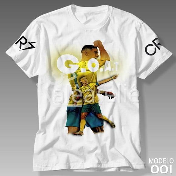 Camiseta Goat Cristiano Ronaldo Cr7 Futebol Infantil Adulto