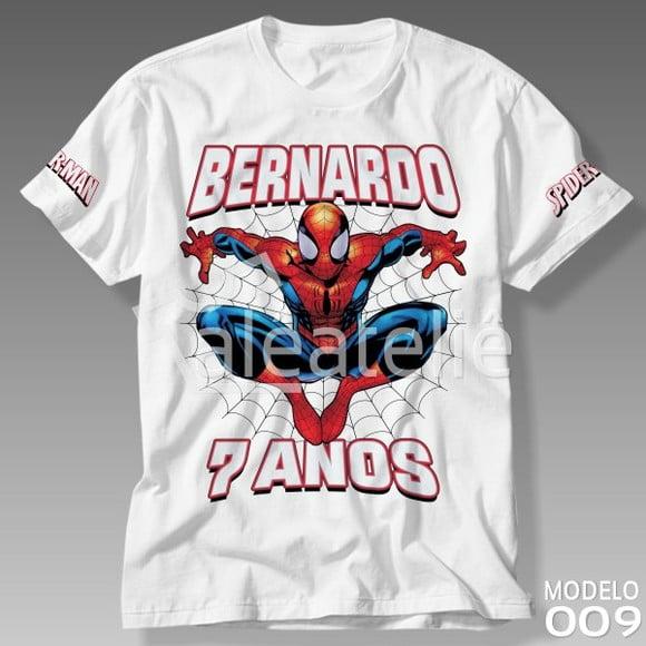 Camiseta Homem Aranha Infantil Personalizada