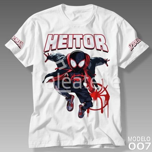 Camiseta Homem Aranha Miles Morales Personalizada