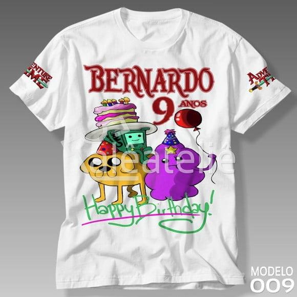 Camiseta Hora de Aventura Festa Aniversário Personalizada