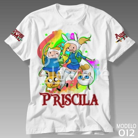 Camiseta Hora de Aventura Finn Jake Fiona Cake Personalizada