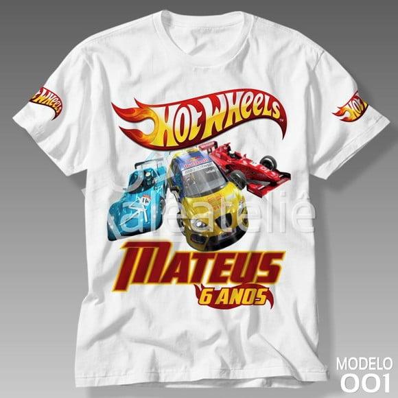 Camiseta Hot Wheels Festa Infantil Blusa Personalizada