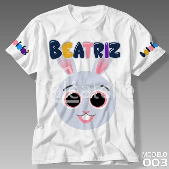 Camiseta Infantil Bolofofos Festa Aniversário Personalizada