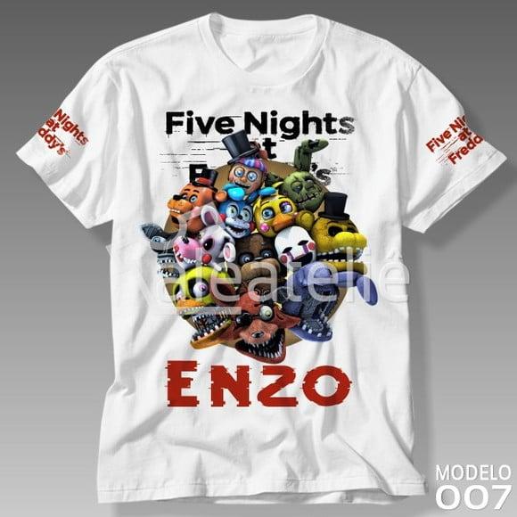 Camiseta Infantil Five Nights at Freddy Fnaf Personalizada