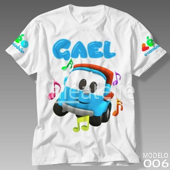 Camiseta Infantil Léo o Caminhão Menino Menina Personalizada