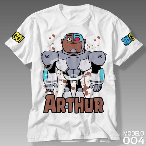 Camiseta Jovens Titans Cyborg Personalizada com Nome