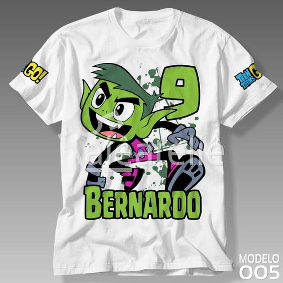 Camiseta Jovens Titans Mutano Personalizada com Nome e Idade