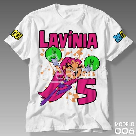 Camiseta Jovens Titans Estelar Personalizada com Nome Idade