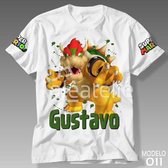 Camiseta Mario Bros Bowser Luigi Peach Yoshi Personalizada