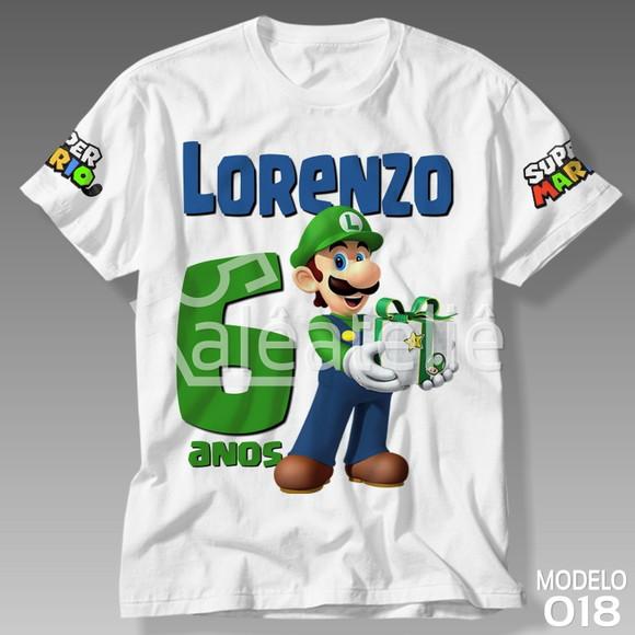 Camiseta Mario Bros Luigi Peach Toad Yoshi Personalizada
