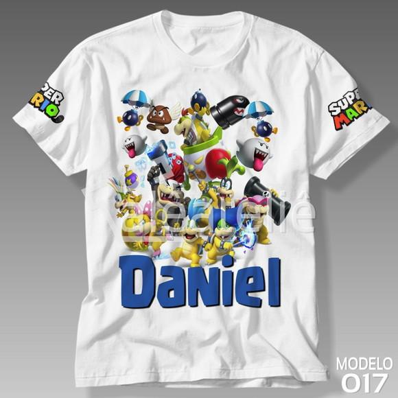 Camiseta Mario Bros Luigi Peach Toad Yoshi Personalizada
